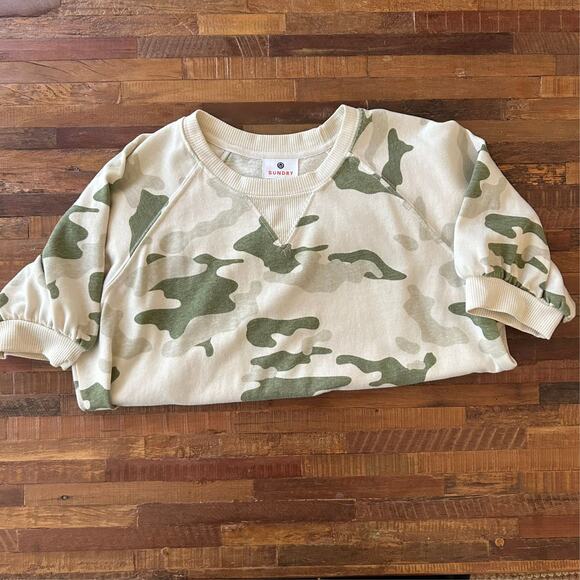 Sundry Camo Ringer Short Sleeve Sweatshirt Tee - Picture 4 of 5